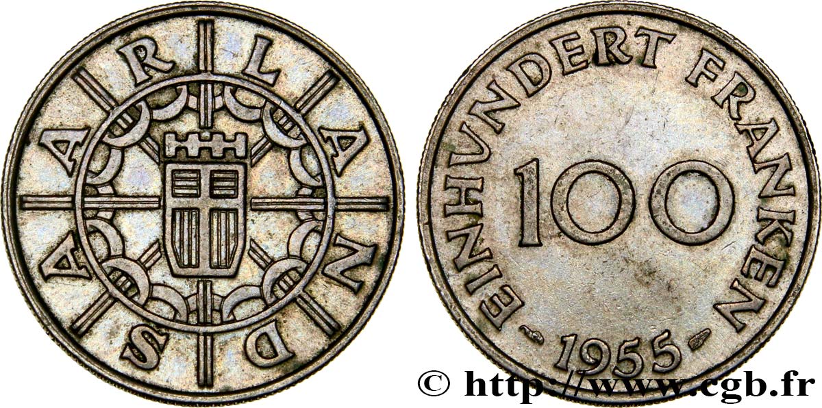 SARRE 100 Franken 1955 Paris EBC 