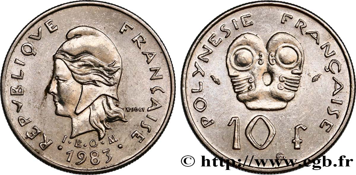 POLINESIA FRANCESE 10 Francs I.E.O.M. 1983 Paris SPL 
