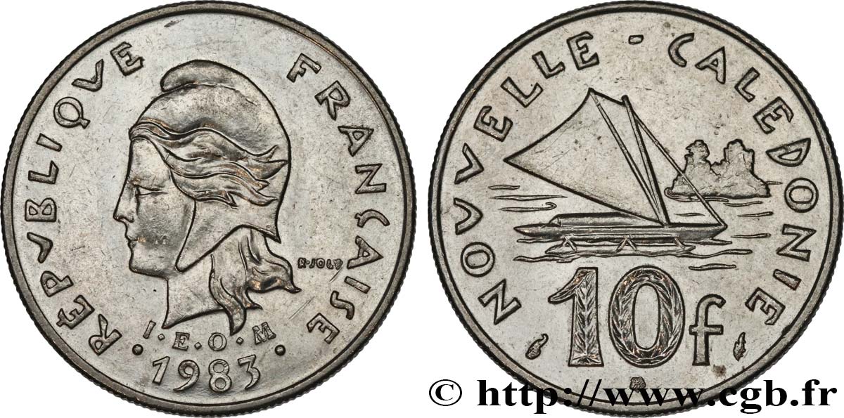 NEW CALEDONIA 10 Francs I.E.O.M. 1983 Paris MS 