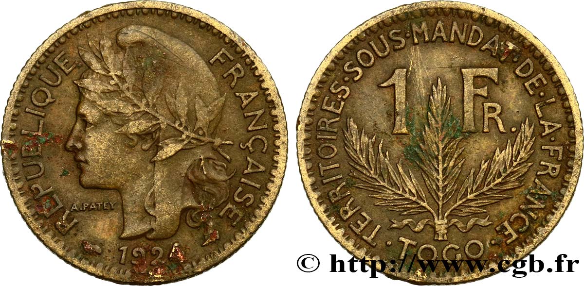 TOGO - FRANZÖSISCHE MANDAT 1 Franc 1924 Paris SS 
