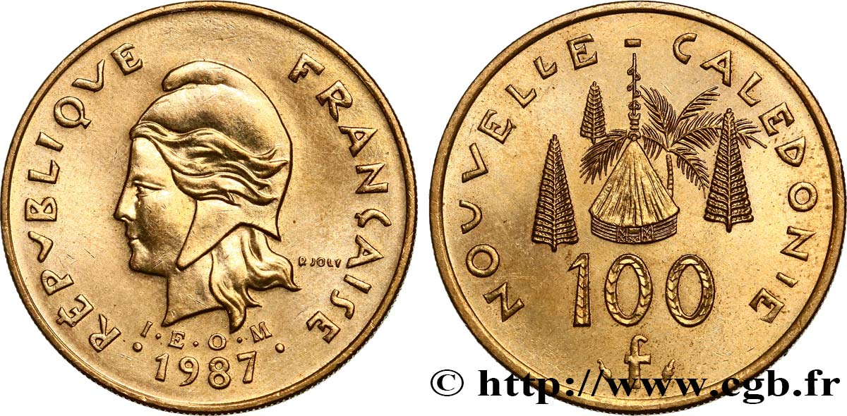 NEW CALEDONIA 100 Francs IEOM 1987 Paris AU 