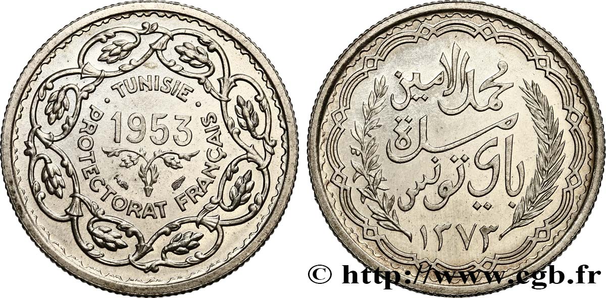 TUNISIA - Protettorato Francese 10 Francs (module de) 1953 Paris MS 
