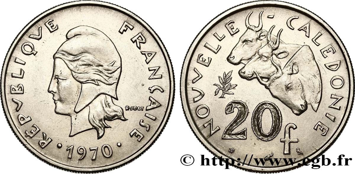 NEUKALEDONIEN 20 Francs 1970 Paris VZ 