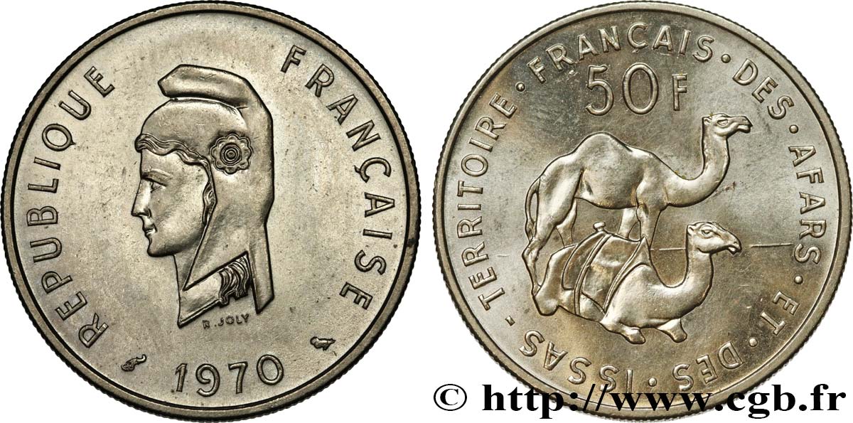 DJIBUTI - Territorio francese degli Afar e degli Issa 50 francs 1970 Paris MS 
