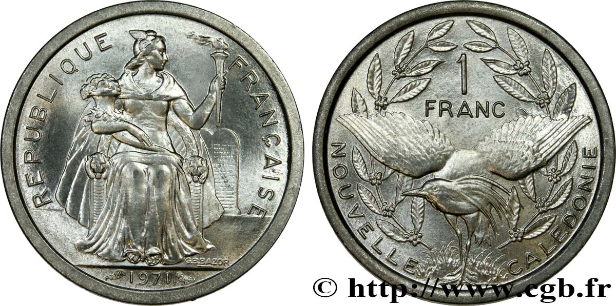 NEUKALEDONIEN 1 Franc 1971 Paris ST 