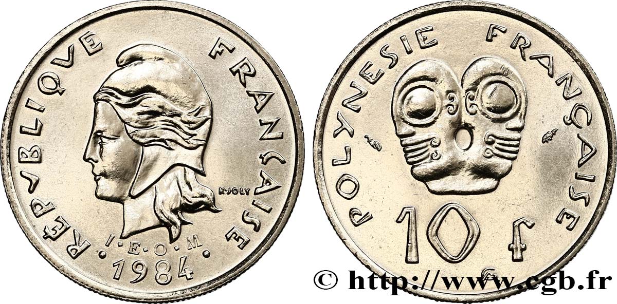 POLINESIA FRANCESA 10 Francs I.E.O.M Marianne 1984 Paris FDC 