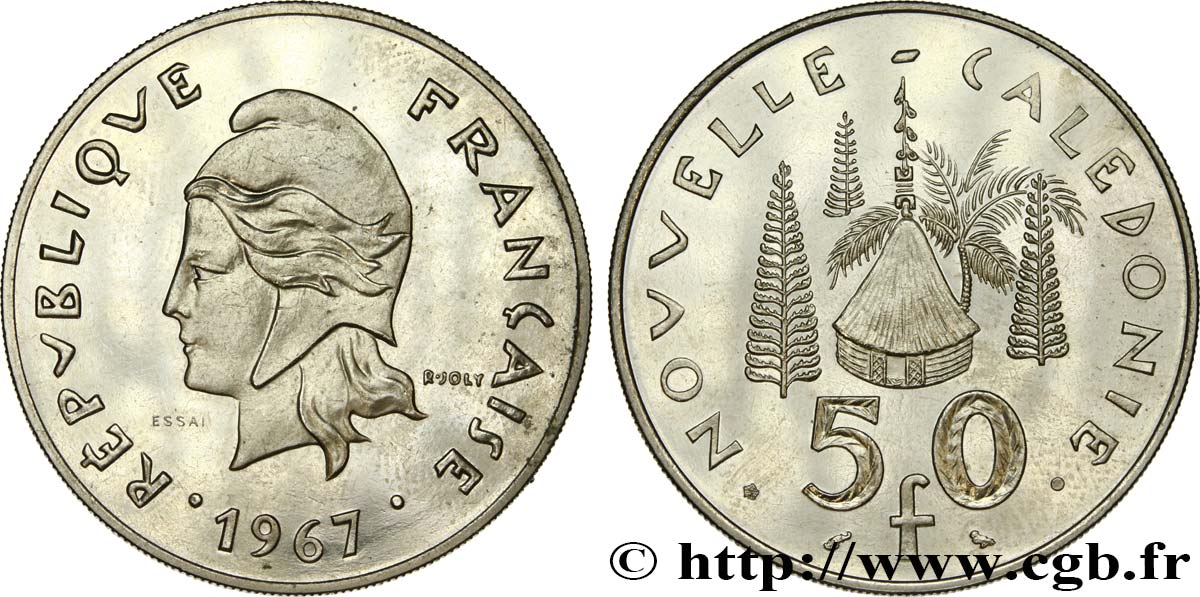 NUEVA CALEDONIA Essai de 50 Francs 1967 Paris SC 