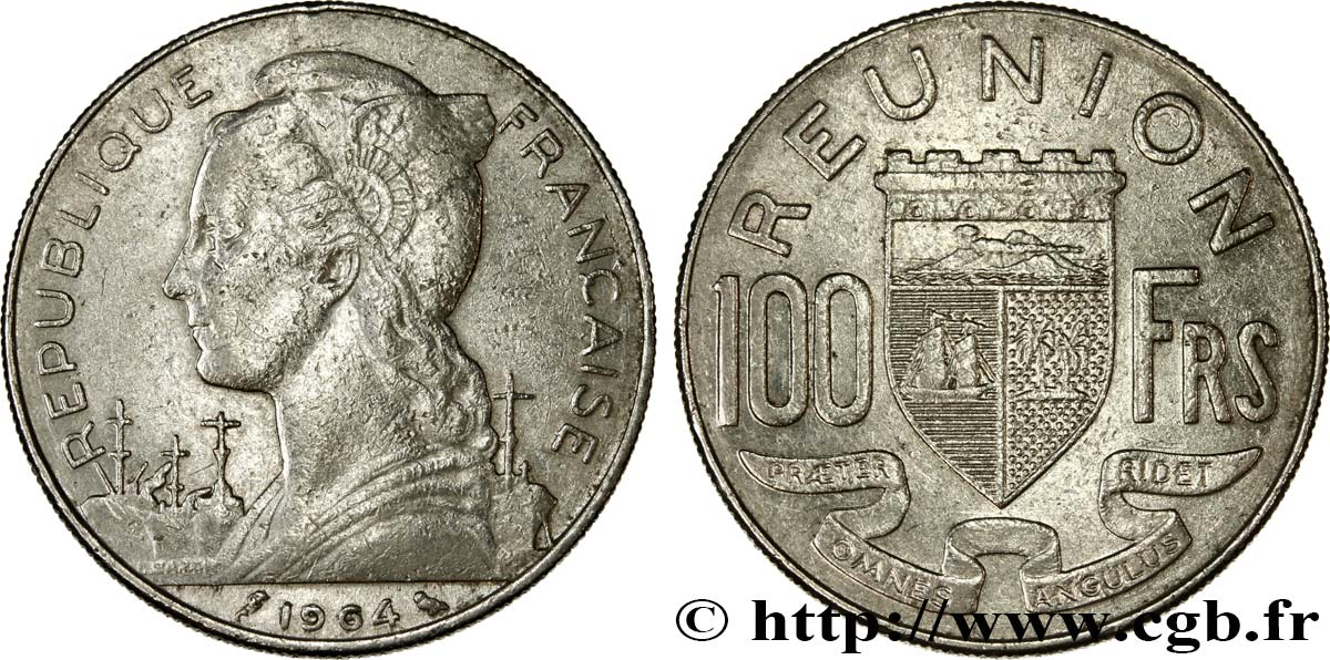 REUNION INSEL 100 Francs 1964 Paris SS 