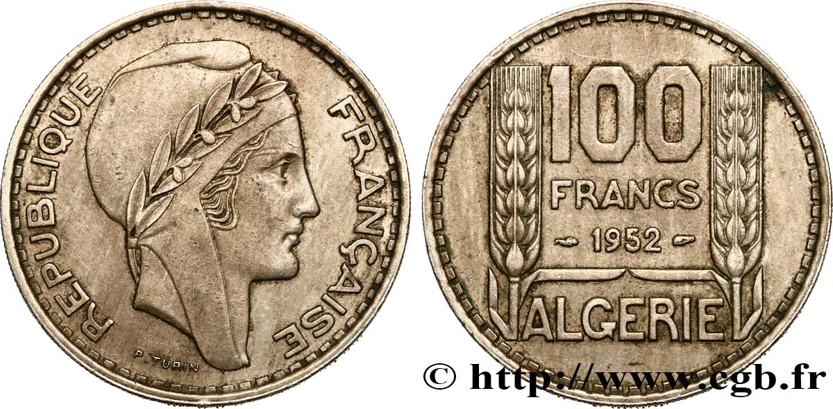 ARGELIA 100 Francs Turin 1952  EBC 