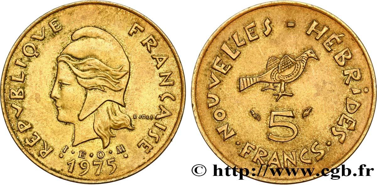 NUEVAS HÉBRIDAS (VANUATU desde 1980) 5 Francs  1975 Paris EBC 