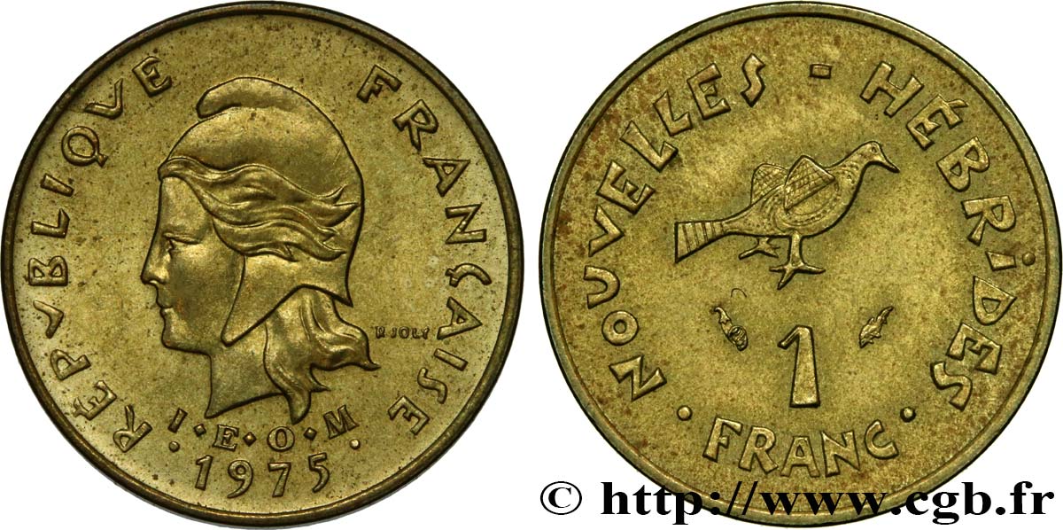 NUOVO EBRIDI (VANUATU dopo1980) 1 Franc type I.E.O.M. 1975 Paris SPL 