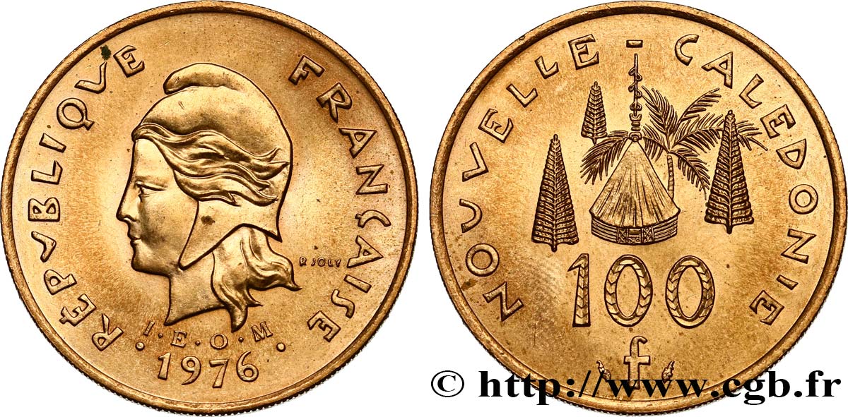 NOUVELLE CALÉDONIE 100 Francs IEOM 1976 Paris SUP 