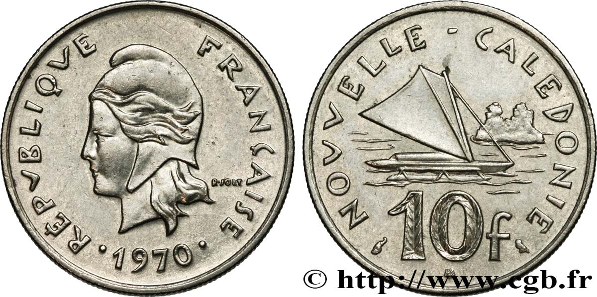NUOVA CALEDONIA 10 Francs 1970 Paris SPL 