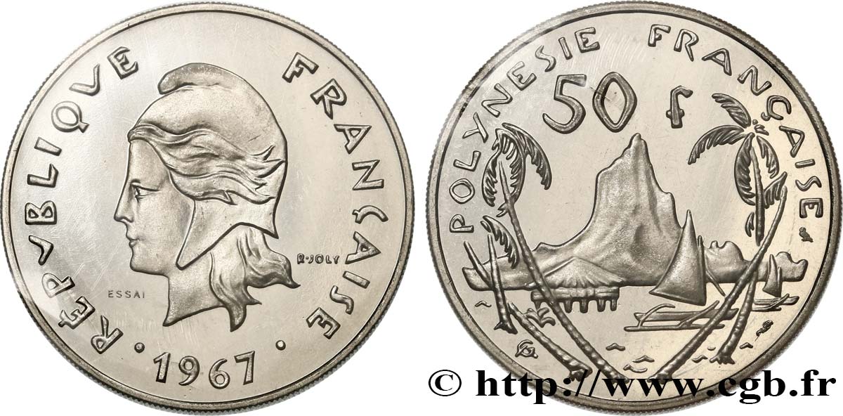 FRENCH POLYNESIA Essai de 50 Francs Marianne 1967 Paris MS 