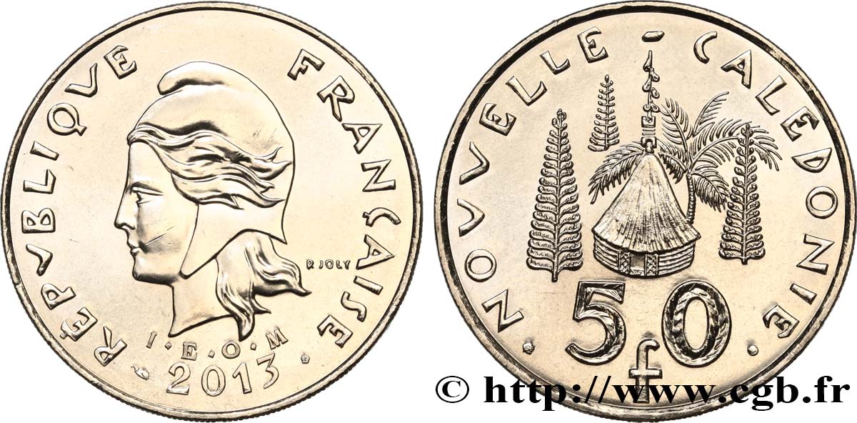 NEW CALEDONIA 50 Francs I.E.O.M Marianne / hutte 2013 Paris MS 