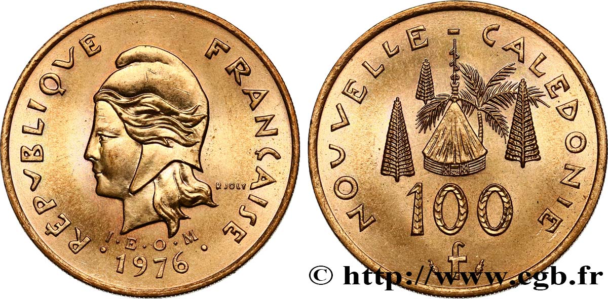 NEUKALEDONIEN 100 Francs IEOM 1976 Paris fST 