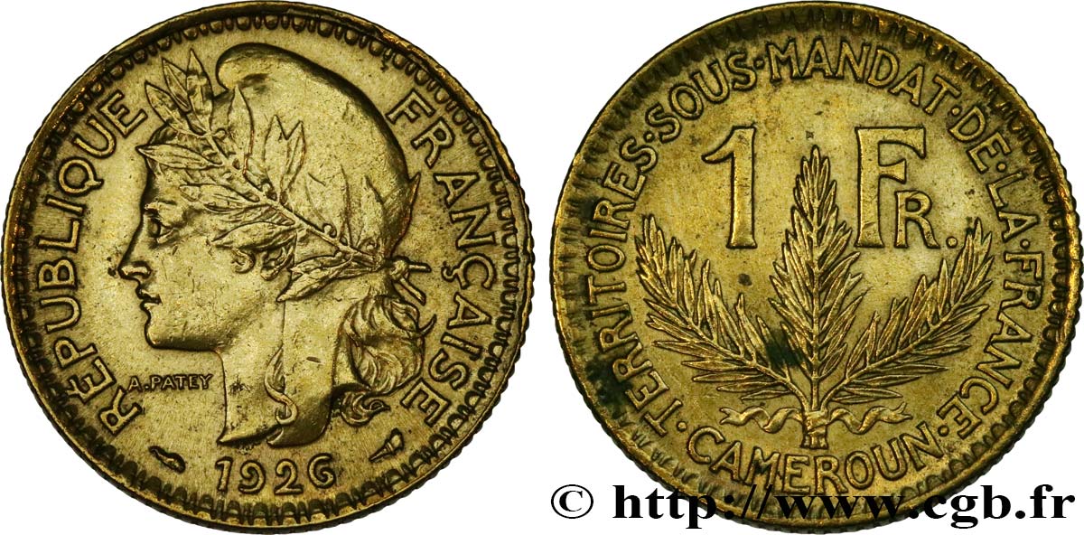 CAMERUN - Mandato Francese 1 Franc 1926 Paris BB 