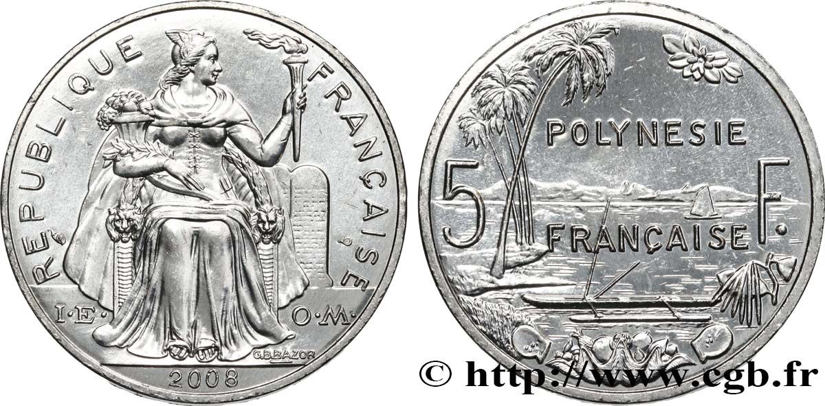 POLINESIA FRANCESE 5 Francs 2008  MS 