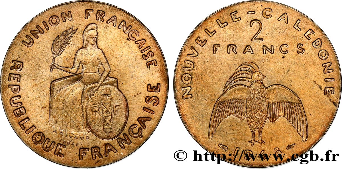 NOUVELLE CALÉDONIE Essai de 2 Francs type sans listel 1948 Paris FDC 