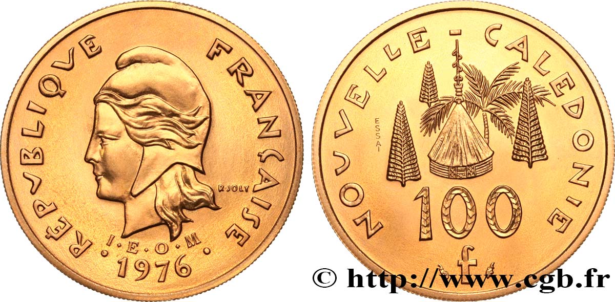 NOUVELLE CALÉDONIE Essai de 100 Francs 1976 Paris FDC 