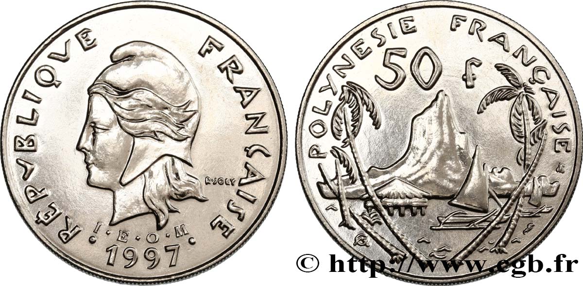POLINESIA FRANCESE 50 Francs I.E.O.M. Marianne 1997 Paris MS 