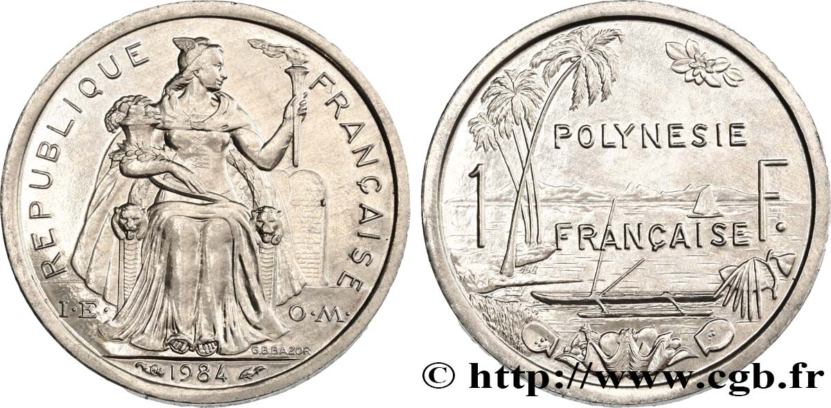 POLINESIA FRANCESA 1 Franc I.E.O.M. 1984 Paris SC 