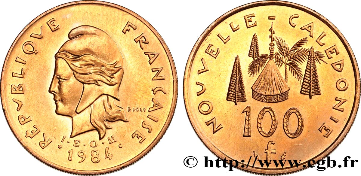 NOUVELLE CALÉDONIE 100 Francs IEOM 1984 Paris SPL 