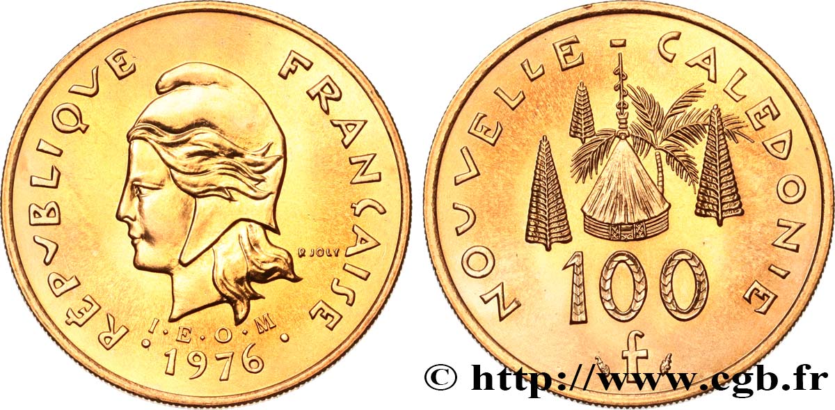 NUEVA CALEDONIA 100 Francs IEOM 1976 Paris SC 