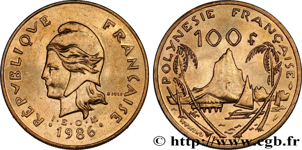 POLINESIA FRANCESE 100 Francs I.E.O.M 1986 Paris MS 
