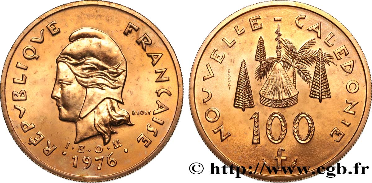 NOUVELLE CALÉDONIE Essai de 100 Francs 1976 Paris SPL 