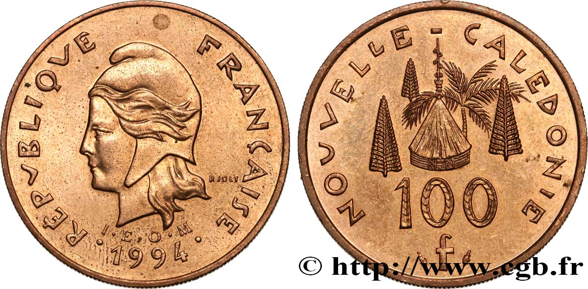 NEUKALEDONIEN 100 Francs I.E.O.M. 1994 Paris VZ 