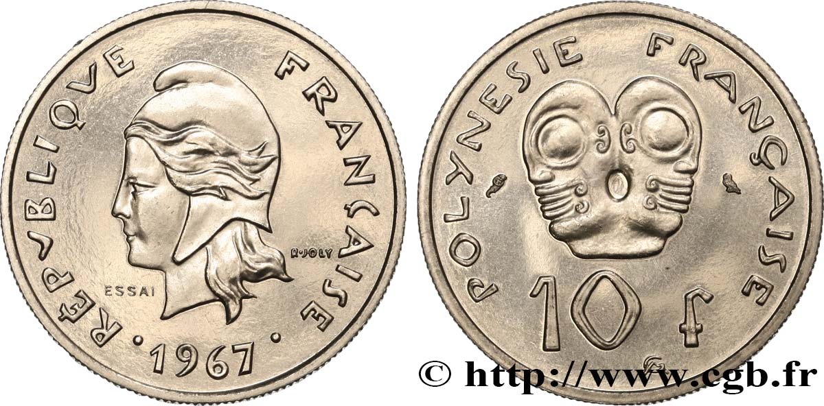 POLINESIA FRANCESE Essai de 10 Francs 1967 Paris FDC 