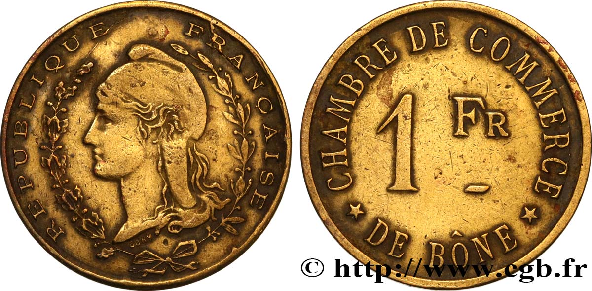 ALGERIA 1 Franc Chambre de commerce de Bône (Algérie) N.D.  q.BB 