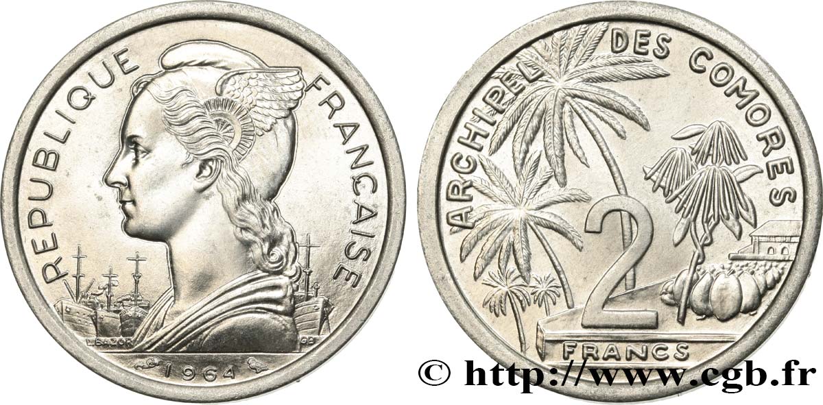 COMORES - Archipel 2 Francs 1964 Paris SUP 