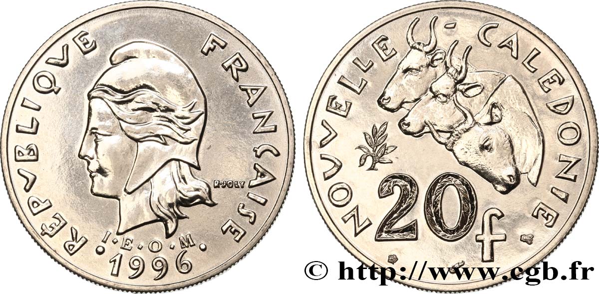 NUEVA CALEDONIA 20 Francs I.E.O.M.  1996 Paris SC 
