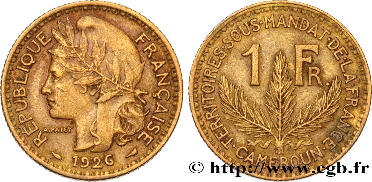 CAMERUN - Mandato Francese 1 Franc 1926 Paris q.BB 
