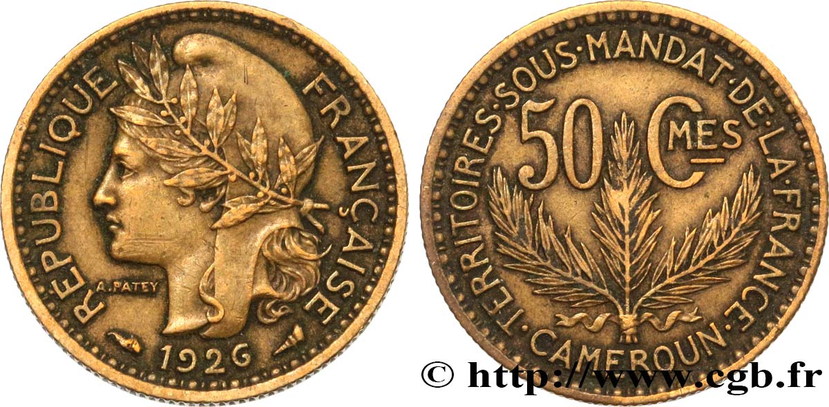 CAMERUN - Territorios sobre mandato frances 50 Centimes 1926 Paris MBC 