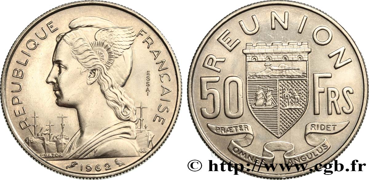 ISLA DE LA REUNIóN Essai de 50 Francs  1962 Paris SC 