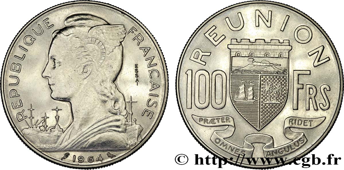 ISOLA RIUNIONE Essai de 100 Francs 1964 Paris SPL 