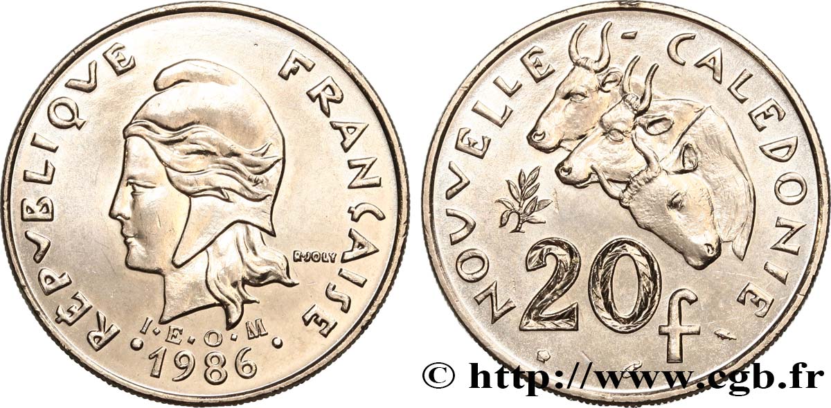 NUOVA CALEDONIA 20 Francs I.E.O.M. 1986 Paris MS 