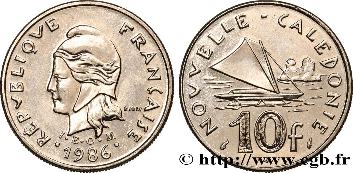 NUOVA CALEDONIA 10 Francs I.E.O.M. 1986 Paris MS 