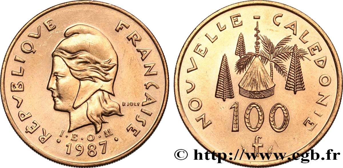 NOUVELLE CALÉDONIE 100 Francs IEOM 1987 Paris SPL 