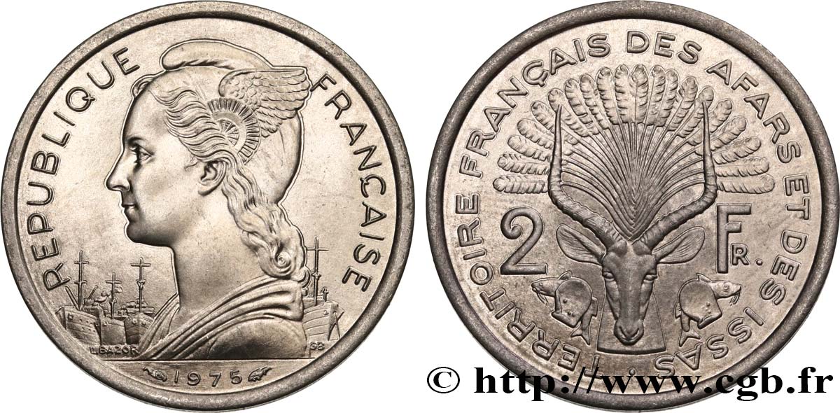 DJIBUTI - Territorio francese degli Afar e degli Issa 2 Francs 1975 Paris FDC 