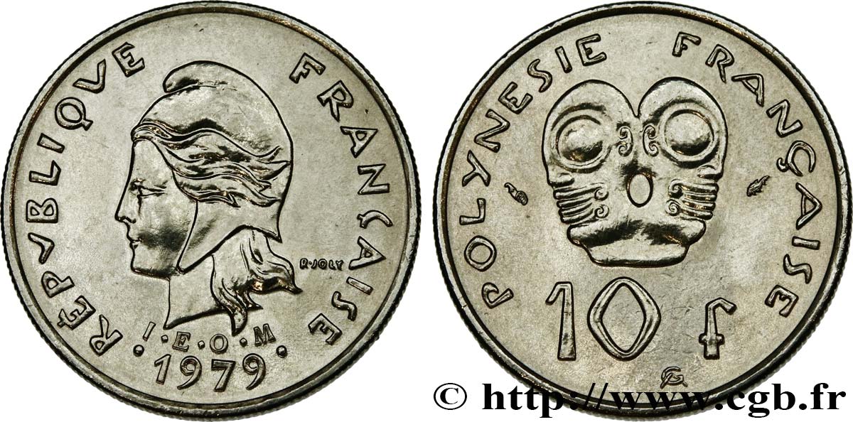 FRENCH POLYNESIA 10 Francs I.E.O.M. 1979 Paris MS 