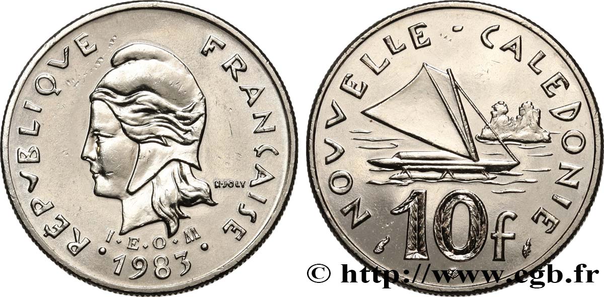 NUEVA CALEDONIA 10 Francs I.E.O.M.  1983 Paris SC 