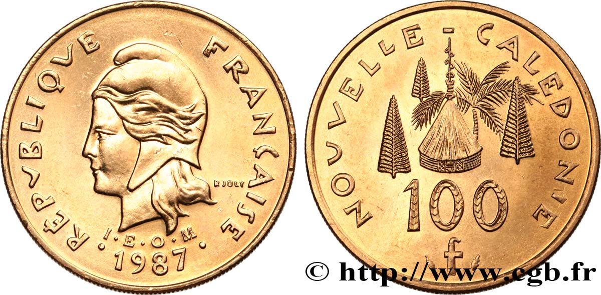 NEW CALEDONIA 100 Francs IEOM 1987 Paris MS 