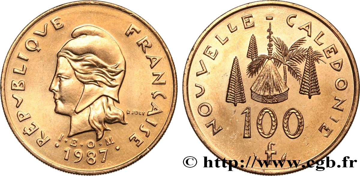 NUOVA CALEDONIA 100 Francs IEOM 1987 Paris MS 