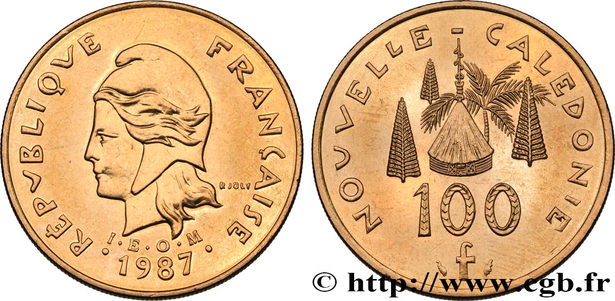 NUEVA CALEDONIA 100 Francs I.E.O.M. 1987 Paris SC 