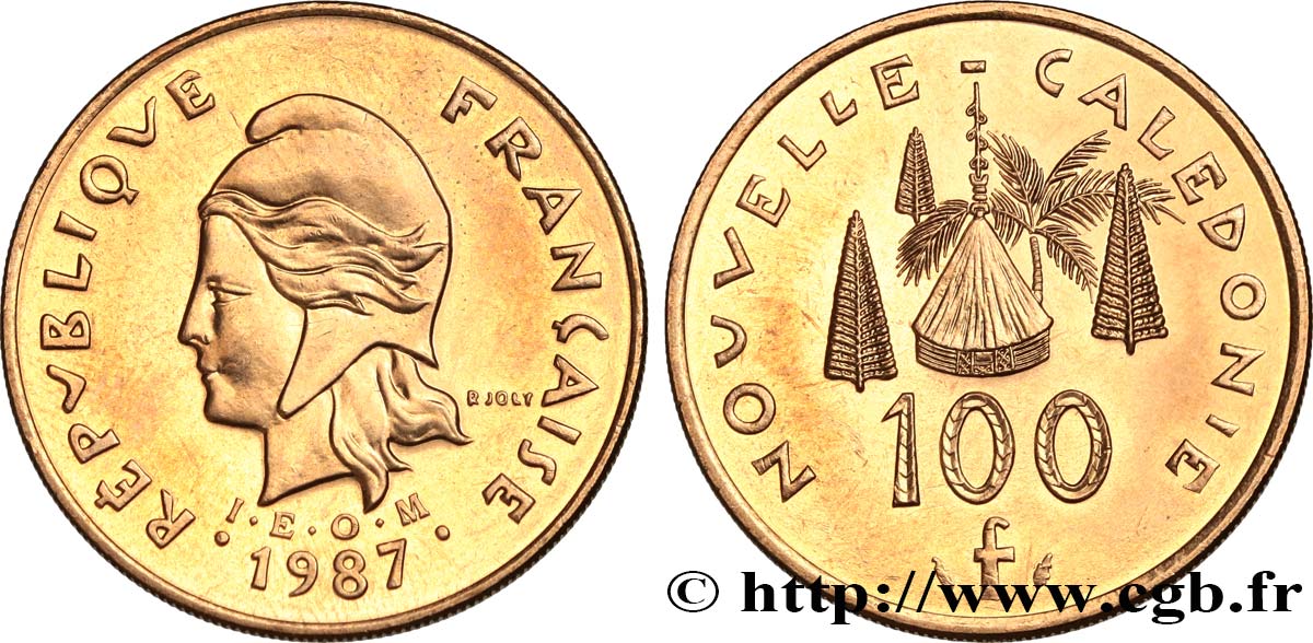 NUEVA CALEDONIA 100 Francs IEOM 1987 Paris SC 