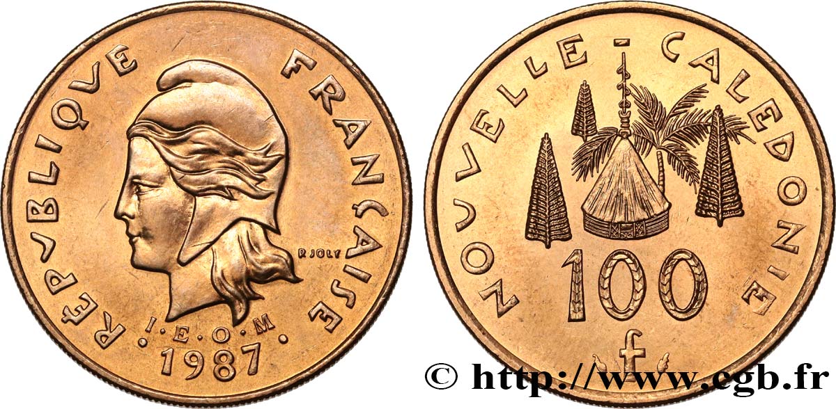 NOUVELLE CALÉDONIE 100 Francs IEOM 1987 Paris SPL 